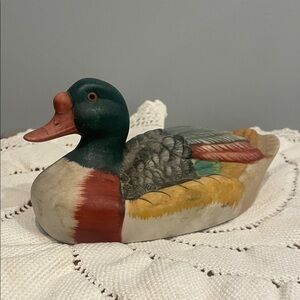 Handcrafted mallard Duck Figurine - Multicolor
